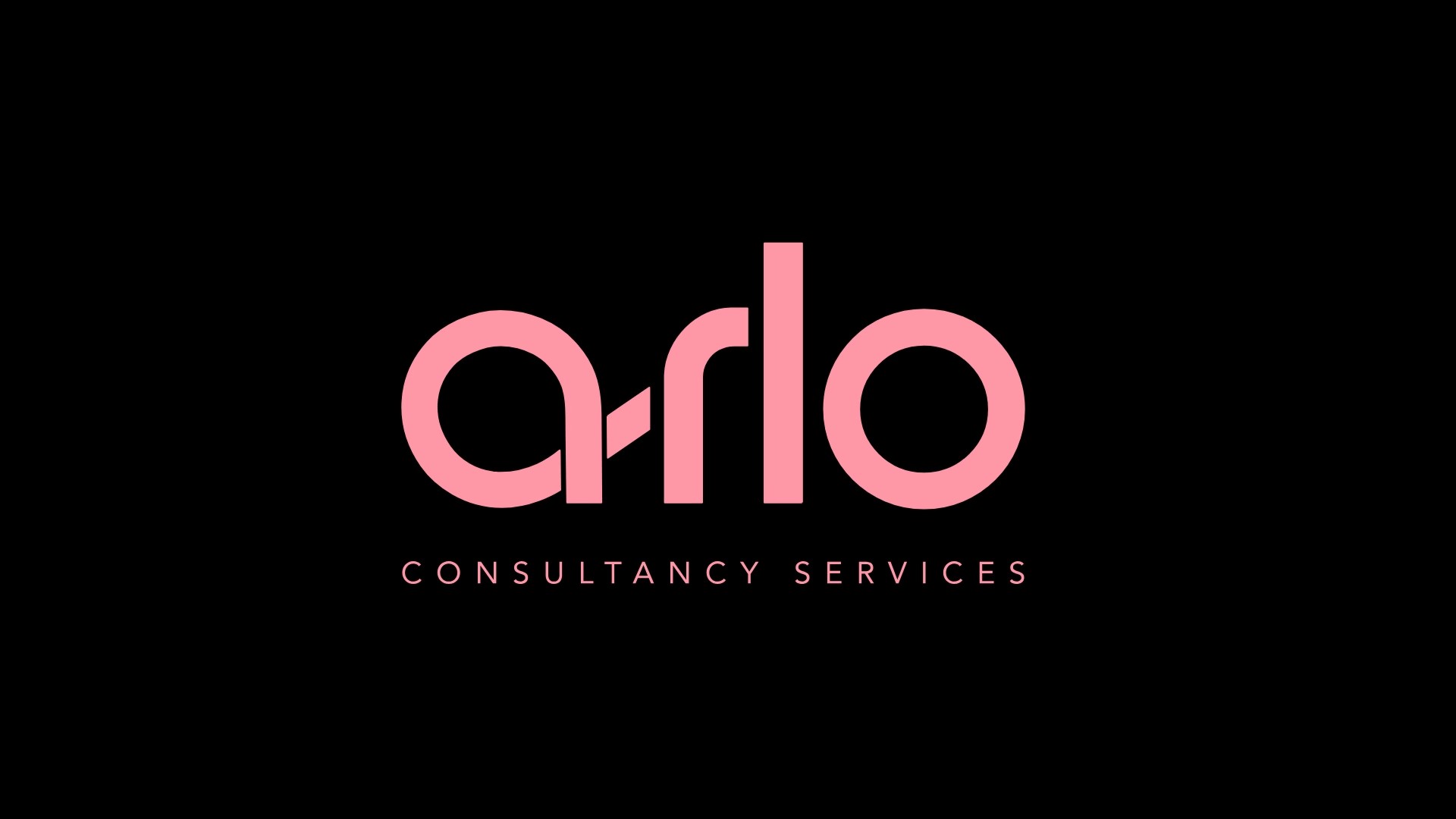 arlo consultancy services logo, refined in pink on black
